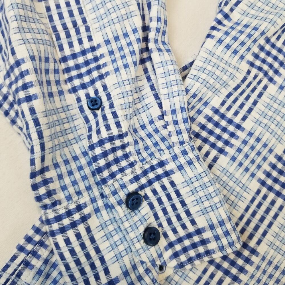 Robert Graham Shirt Mens XL Blue White Plaid Classic Fit Button Up Cotton Casual - Picture 4 of 10